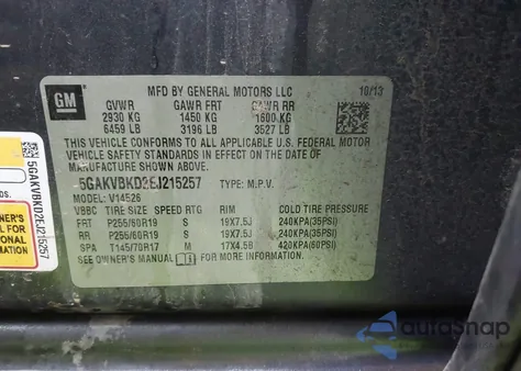 2014 Buick Enclave Leather from USA, damaged, VIN 5GAKVBKD2EJ215257